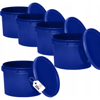 Dóza na potraviny Kbelík 20x 0,5L na potraviny MODRÝ s víkem