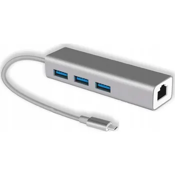USB hub Adaptér HUB USB-C s RJ45 ethernetem + nálepka