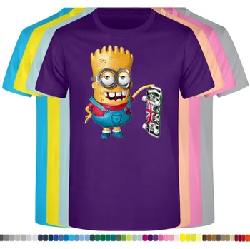 Chlapecké tričko detske-levne-bavlnene-tricko-potisk-mimon-bart-simpsons Barva: Purple - purpurová, velikost: 128