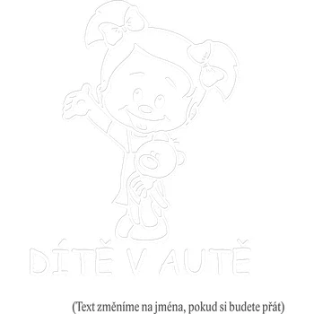 Samolepicí dekorace na vozidlo Dítě v autě holčička a medvídek samolepka na auto Zelená Velikost A