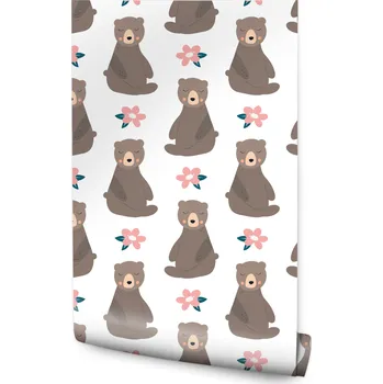 Tapeta Tapeta do dětského pokoje medvídci zvířata rostliny