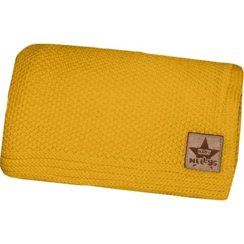 Dětská deka Bavlněná deka, dečka pletená, BASIC, 80x90cm, Baby Nellys - hořčicová