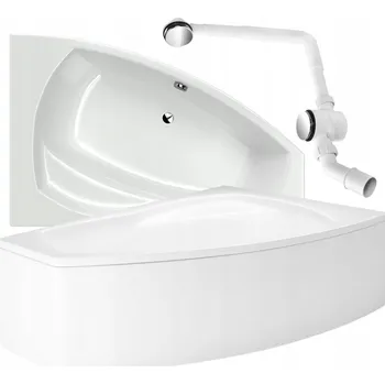 Vana Akrylátová rohová vana Laminart Ibiza, odtok uprostřed, 160 x 105 cm