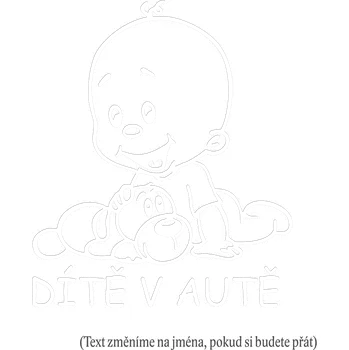 Samolepicí dekorace na vozidlo Dítě v autě batole chlapeček samolepka na auto Hnědá Velikost A