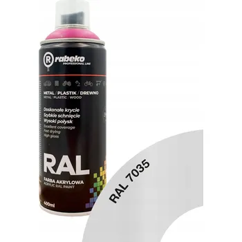 Barva ve spreji SPRAY barva Rabeko RAL 400ml ŠEDÁ lesklá RAL 7035