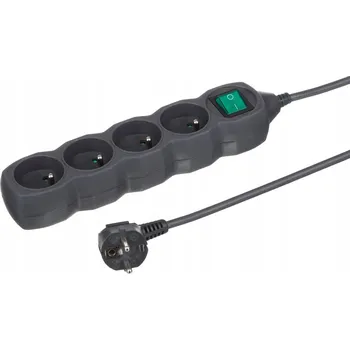 Napájecí kabel Prodlužovací Kabel přívod s lištou Düwi 3 m, 4 ks, šedý