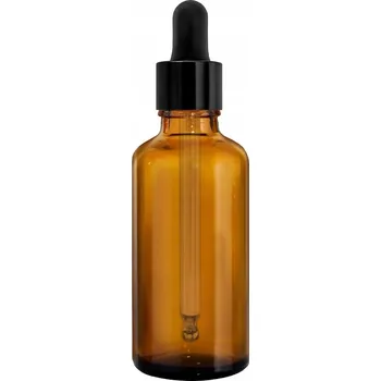 Láhev SKLENĚNÁ LÁHEV 100ML HNĚDÁ S PIPETOU ČERNÁ LESKLÁ