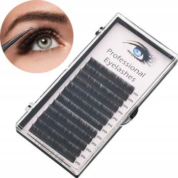 Umělé řasy Řasy k prodlužování z přírodních norkových chlupů Maxim 0,10 8 mm zakřivení D černé