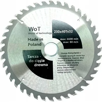 Řezný kotouč Řezný kotouč na dřevo WoT 230x32 mm