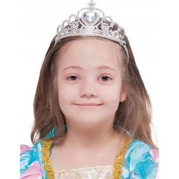Čelenka SUPER 1 Diadém se stříbrnými kamínky CA287S koruna princezny čelenka