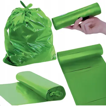 Pytle na odpadky Pytle na odpadky na sklo 60L 50 Ks zelené LDPE 18my Silné Tlusté