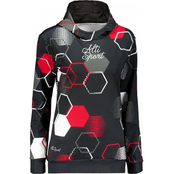 Dámská móda Dámská funkční mikina premium ALTISPORT VOJ/ALW037MI01 ČERNOČERVENÁ S