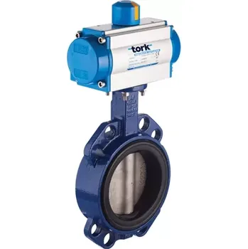 Ventil Mezipřírubová motýlová klapka s dvoučinným pneupohonem TORK PAV800.150 DA DN150 Disk 316SS