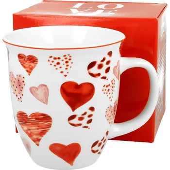 Porcelánový hrnek na čaj srdce 600 ml