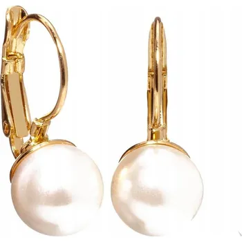 Náušnice Pozlacené Náušnice P3981 Colibra s perličkou, 2 cm