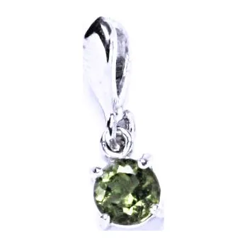 Přívěsek Stříbrný přívěsek, přírodní vltavín, přívěšek ze stříbra, P 1251