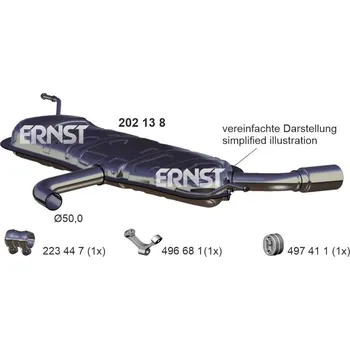 Tlumič výfuku Zadní tlumič výfuku ERNST 202138