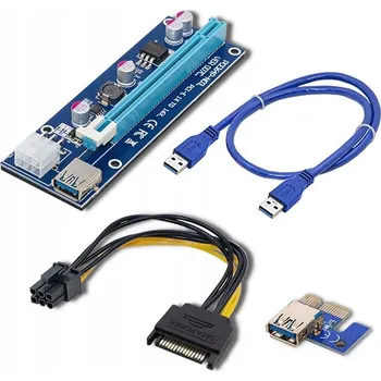 Riser karta USB 3.0 PCI-E PCI 1x-16x 6PIN SATA 006C