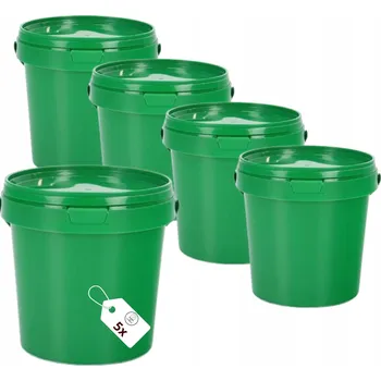 Dóza na potraviny 5x Kbelík 1 L s víkem, zelený, na potraviny