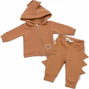 Dětská móda BABY NELLYS Dětská tepláková souprava s kapucí Krokodýl - hnědá 74 (6-9m)