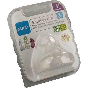 MAM Savička na láhev V3 rychlý průtok 4 m+ 1 ks