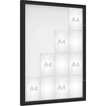 Informační tabulka Venkovní vitrína Classique, 16 x A4, sklo, černá + doprava zdarma