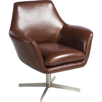 Křeslo Hnědé kožené otočné křeslo Angel Cerdá No. 5093
