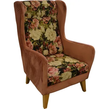 Křeslo FALCO Relaxační křeslo ušák Demir Barva potahu: Růžová/květy