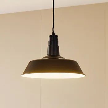 Závěsné světlo Lindby Laylan, černá/bílá, Ø 36 cm, kov - Stříška - Ø 10 cm, výška 2,5 cm; výška stínidla na lampu 10,5 cm černá, bílá 1 x 15 W LED - Doprava zdarma