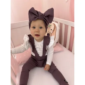 Dívčí legíny ANDY Boom Dětské legíny s kšandami a volánky BIG borůvka Velikost děti: 86