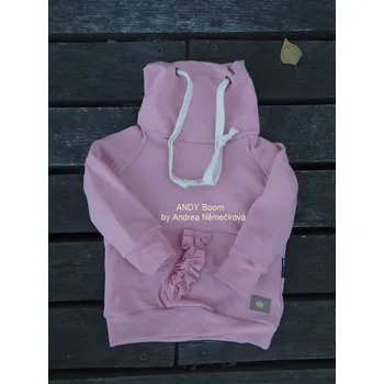 Dívčí mikina ANDY Boom Dívčí mikina vysoký rolák s řasenou kapšičkou Velikost děti: 92