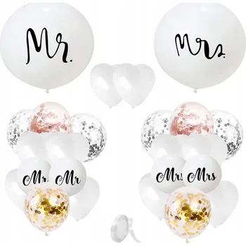 Party dekorace SADA BALÓNKŮ SVATBA SVATEBNÍ HOSTINA 25 KUSŮ DEKORACE