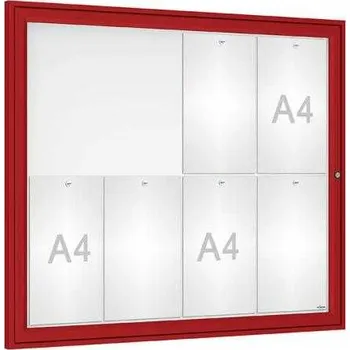 Informační tabulka Venkovní elegantní vitrína Tradition, 8 x A4, červená + doprava zdarma