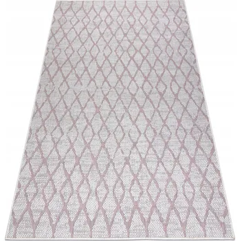 Koberec Koberec PLOCHÝ TKANÝ OUTDOOR SISAL SION Vzor mřížky růžový 120x170 cm
