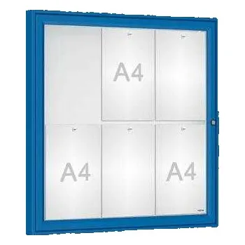 Informační tabulka Venkovní vitrína Classique, 6 x A4, plexi, modrá + doprava zdarma