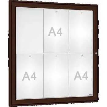 Informační tabulka Venkovní elegantní vitrína Tradition, 6 x A4, hnědá + doprava zdarma