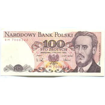 POLSKO. 100 złotych 1988. Série RM.