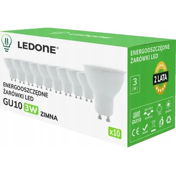 Žárovka 10x LED žárovka GU10 3W Studená bílá Premium Energeticky úsporná LED sada
