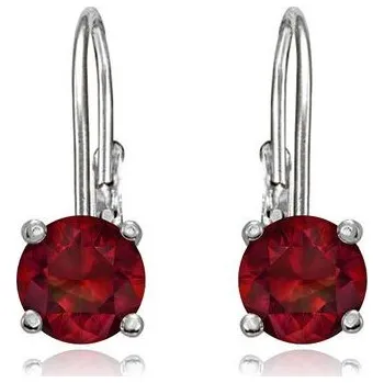 Náušnice Stříbrné náušnice s červeným zirkonem
