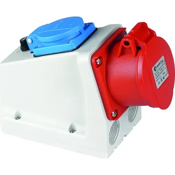 vypínač a zásuvka Nástěnná zásuvka 32 A 5 kolík kombi TP s pojistkou