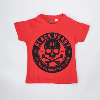 Chlapecké tričko Dětské Triko BLACK HEART RED SKULL RED Barva: Červená, Velikost: 2-3-R