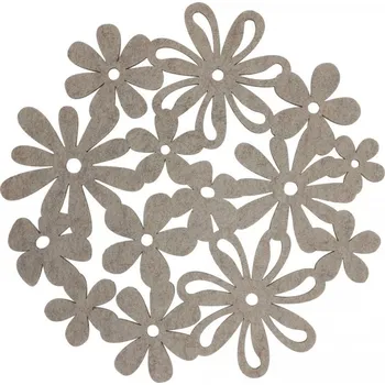 prostírání Prostírání filcové květy taupe 33cm 1000801A