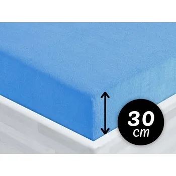 Prostěradlo Froté napínací prostěradlo na vysokou matraci FR-015 Světle modré 90 x 200 - výška 30 cm