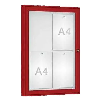Informační tabulka Venkovní vitrína Classique, 4 x A4, plexi, červená + doprava zdarma