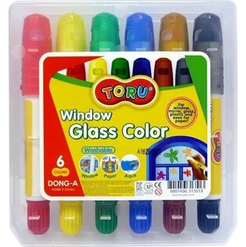 Speciální výtvarná barva Barvy tuhé TORU na sklo 6ks