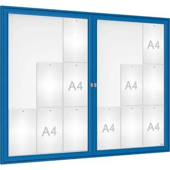 Informační tabulka Venkovní elegantní vitrína Tradition, 18 x A4 dvoukřídlá, modrá + doprava zdarma