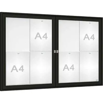 Informační tabulka Venkovní elegantní vitrína Tradition, 8 x A4 dvoukřídlá, černá + doprava zdarma