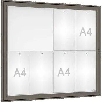 Informační tabulka Venkovní elegantní vitrína Tradition, 8 x A4, šedá PRO + doprava zdarma