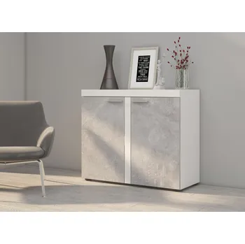 Komoda FALCO Komoda Rizo 2D Odstín: Bílá/beton