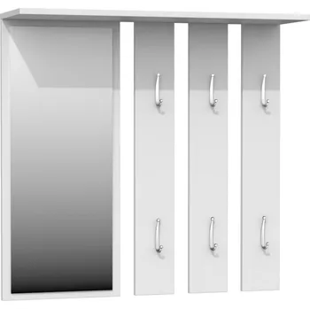 Věšák FALCO Věšák se zrcadlem Granát Odstín: Bílá